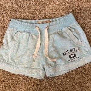 Vintage Small Sky Blue Drawstring Cotton Shorts With San Diego Logo